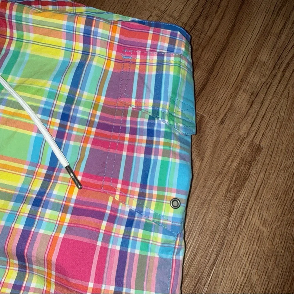 Polo Ralph Lauren VINTAGE Plaid Lined Swim Trunks Men's Size 40 Pocket